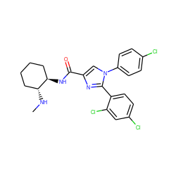 CN[C@@H]1CCCC[C@H]1NC(=O)c1cn(-c2ccc(Cl)cc2)c(-c2ccc(Cl)cc2Cl)n1 ZINC000028702490