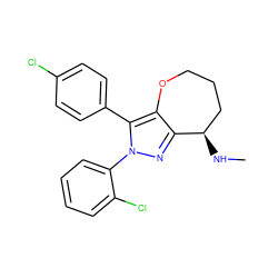 CN[C@@H]1CCCOc2c1nn(-c1ccccc1Cl)c2-c1ccc(Cl)cc1 ZINC000036488417