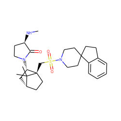 CN[C@@H]1CCN([C@H]2C[C@H]3CC[C@]2(CS(=O)(=O)N2CCC4(CCc5ccccc54)CC2)C3(C)C)C1=O ZINC000027319864