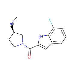 CN[C@@H]1CCN(C(=O)c2cc3cccc(F)c3[nH]2)C1 ZINC000084759590