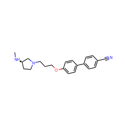 CN[C@@H]1CCN(CCCOc2ccc(-c3ccc(C#N)cc3)cc2)C1 ZINC000022941196