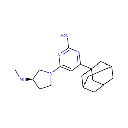 CN[C@@H]1CCN(c2cc(C34CC5CC(CC(C5)C3)C4)nc(N)n2)C1 ZINC000114197373