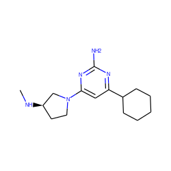 CN[C@@H]1CCN(c2cc(C3CCCCC3)nc(N)n2)C1 ZINC000169309623