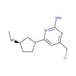 CN[C@@H]1CCN(c2cc(CCl)nc(N)n2)C1 ZINC000299839634