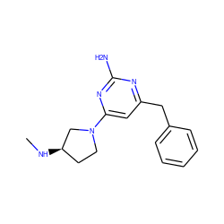 CN[C@@H]1CCN(c2cc(Cc3ccccc3)nc(N)n2)C1 ZINC000169309246