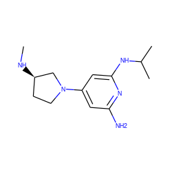 CN[C@@H]1CCN(c2cc(N)nc(NC(C)C)c2)C1 ZINC000071405047