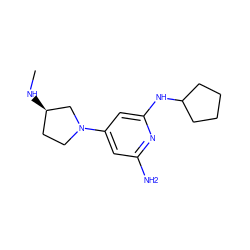 CN[C@@H]1CCN(c2cc(N)nc(NC3CCCC3)c2)C1 ZINC000071341793