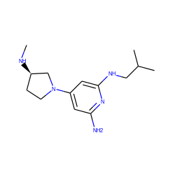 CN[C@@H]1CCN(c2cc(N)nc(NCC(C)C)c2)C1 ZINC000071331672