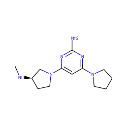 CN[C@@H]1CCN(c2cc(N3CCCC3)nc(N)n2)C1 ZINC000071332895