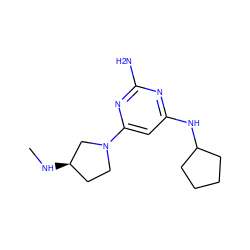 CN[C@@H]1CCN(c2cc(NC3CCCC3)nc(N)n2)C1 ZINC000071342087