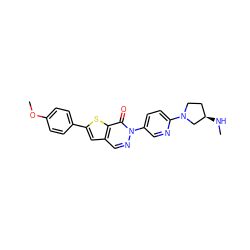 CN[C@@H]1CCN(c2ccc(-n3ncc4cc(-c5ccc(OC)cc5)sc4c3=O)cn2)C1 ZINC000036351525