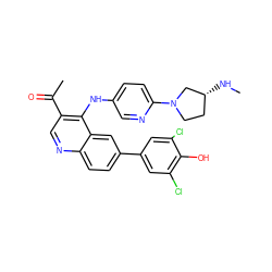 CN[C@@H]1CCN(c2ccc(Nc3c(C(C)=O)cnc4ccc(-c5cc(Cl)c(O)c(Cl)c5)cc34)cn2)C1 ZINC000114038345