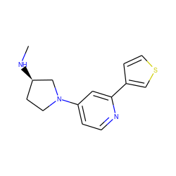 CN[C@@H]1CCN(c2ccnc(-c3ccsc3)c2)C1 ZINC000118783339