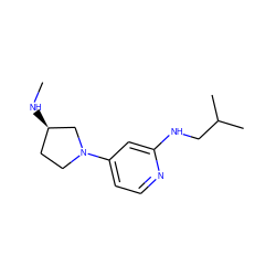 CN[C@@H]1CCN(c2ccnc(NCC(C)C)c2)C1 ZINC000116600736