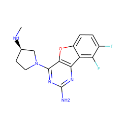 CN[C@@H]1CCN(c2nc(N)nc3c2oc2ccc(F)c(F)c23)C1 ZINC000073159742