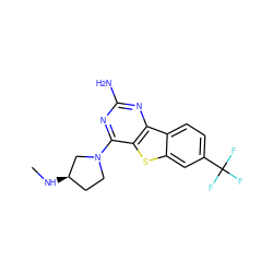 CN[C@@H]1CCN(c2nc(N)nc3c2sc2cc(C(F)(F)F)ccc23)C1 ZINC000073196012