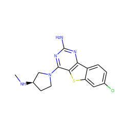 CN[C@@H]1CCN(c2nc(N)nc3c2sc2cc(Cl)ccc23)C1 ZINC000073164555