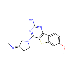 CN[C@@H]1CCN(c2nc(N)nc3c2sc2cc(OC)ccc23)C1 ZINC000073166141