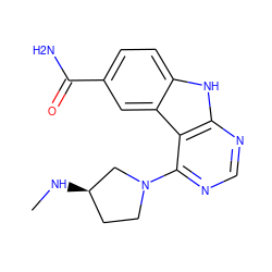 CN[C@@H]1CCN(c2ncnc3[nH]c4ccc(C(N)=O)cc4c23)C1 ZINC000034052339