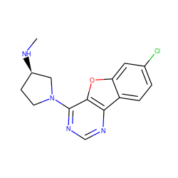 CN[C@@H]1CCN(c2ncnc3c2oc2cc(Cl)ccc23)C1 ZINC000049071453