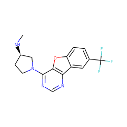 CN[C@@H]1CCN(c2ncnc3c2oc2ccc(C(F)(F)F)cc23)C1 ZINC000049066785