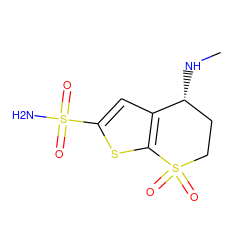 CN[C@@H]1CCS(=O)(=O)c2sc(S(N)(=O)=O)cc21 ZINC000026566913