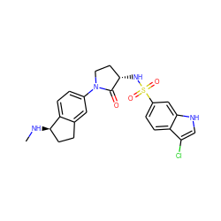 CN[C@@H]1CCc2cc(N3CC[C@H](NS(=O)(=O)c4ccc5c(Cl)c[nH]c5c4)C3=O)ccc21 ZINC000035880101