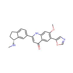 CN[C@@H]1CCc2ccc(-c3cc(=O)c4cc(-c5cnco5)c(OC)cc4[nH]3)cc21 ZINC000013487620