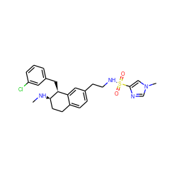 CN[C@@H]1CCc2ccc(CCNS(=O)(=O)c3cn(C)cn3)cc2[C@@H]1Cc1cccc(Cl)c1 ZINC000143238923