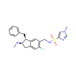 CN[C@@H]1Cc2cc(F)c(CNS(=O)(=O)c3cn(C)cn3)cc2[C@@H]1Cc1ccccc1 ZINC000114195388