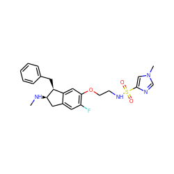 CN[C@@H]1Cc2cc(F)c(OCCNS(=O)(=O)c3cn(C)cn3)cc2[C@@H]1Cc1ccccc1 ZINC000114195869