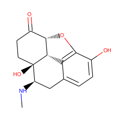 CN[C@@H]1Cc2ccc(O)c3c2[C@H]2[C@@H](O3)C(=O)CC[C@]21O ZINC000049089707