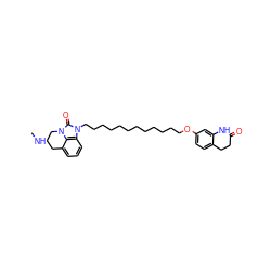 CN[C@@H]1Cc2cccc3c2n(c(=O)n3CCCCCCCCCCCCOc2ccc3c(c2)NC(=O)CC3)C1 ZINC001772628355