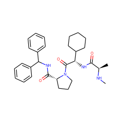 CN[C@H](C)C(=O)N[C@H](C(=O)N1CCC[C@@H]1C(=O)NC(c1ccccc1)c1ccccc1)C1CCCCC1 ZINC000064480313