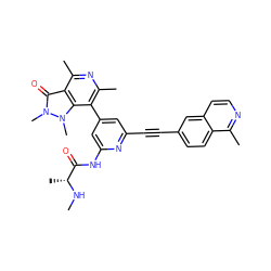 CN[C@H](C)C(=O)Nc1cc(-c2c(C)nc(C)c3c(=O)n(C)n(C)c23)cc(C#Cc2ccc3c(C)nccc3c2)n1 ZINC001772641638