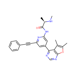 CN[C@H](C)C(=O)Nc1cc(-c2ncnc3oc(C)c(C)c23)cc(C#Cc2ccccc2)n1 ZINC001772572065