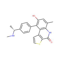 CN[C@H](C)c1ccc(-c2c(O)cc(C)c3[nH]c(=O)c4sccc4c23)cc1 ZINC000204649843