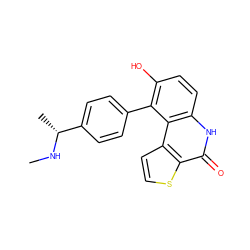 CN[C@H](C)c1ccc(-c2c(O)ccc3[nH]c(=O)c4sccc4c23)cc1 ZINC000149992090