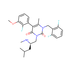 CN[C@H](CC(C)C)Cn1c(=O)c(-c2cccc(OC)c2F)c(C)n(Cc2c(F)cccc2F)c1=O ZINC000013580598