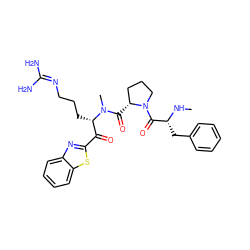 CN[C@H](Cc1ccccc1)C(=O)N1CCC[C@H]1C(=O)N(C)[C@@H](CCCN=C(N)N)C(=O)c1nc2ccccc2s1 ZINC000014954536