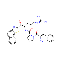 CN[C@H](Cc1ccccc1)C(=O)N1CCC[C@H]1C(=O)N[C@@H](CCCN=C(N)N)C(=O)c1nc2ccc3ccccc3c2s1 ZINC000014954687