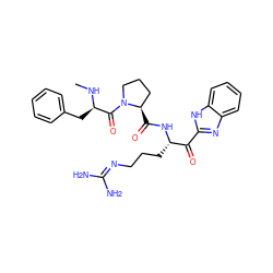 CN[C@H](Cc1ccccc1)C(=O)N1CCC[C@H]1C(=O)N[C@@H](CCCN=C(N)N)C(=O)c1nc2ccccc2[nH]1 ZINC000014954621