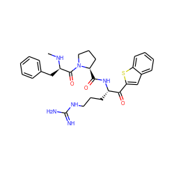 CN[C@H](Cc1ccccc1)C(=O)N1CCC[C@H]1C(=O)N[C@@H](CCCNC(=N)N)C(=O)c1cc2ccccc2s1 ZINC000014954612