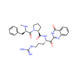 CN[C@H](Cc1ccccc1)C(=O)N1CCC[C@H]1C(=O)N[C@@H](CCCNC(=N)N)C(=O)c1nc2ccccc2c(=O)[nH]1 ZINC000014954648