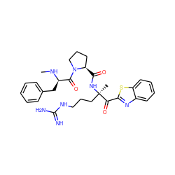 CN[C@H](Cc1ccccc1)C(=O)N1CCC[C@H]1C(=O)N[C@](C)(CCCNC(=N)N)C(=O)c1nc2ccccc2s1 ZINC000029125244