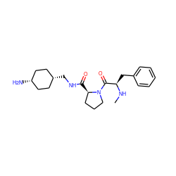 CN[C@H](Cc1ccccc1)C(=O)N1CCC[C@H]1C(=O)NC[C@H]1CC[C@@H](N)CC1 ZINC000100036469