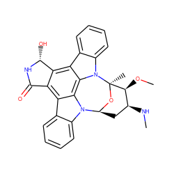 CN[C@H]1C[C@@H]2O[C@](C)([C@H]1OC)n1c3ccccc3c3c4c(c5c6ccccc6n2c5c31)C(=O)N[C@@H]4O ZINC000027319108