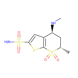 CN[C@H]1C[C@H](C)S(=O)(=O)c2sc(S(N)(=O)=O)cc21 ZINC000003870400