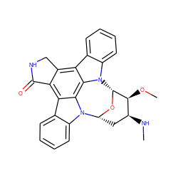 CN[C@H]1C[C@H]2O[C@@H]([C@H]1OC)n1c3ccccc3c3c4c(c5c6ccccc6n2c5c31)C(=O)NC4 ZINC001772640402