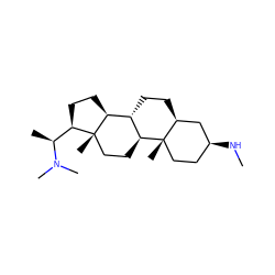CN[C@H]1CC[C@@]2(C)[C@@H](CC[C@@H]3[C@@H]2CC[C@]2(C)[C@@H]([C@H](C)N(C)C)CC[C@@H]32)C1 ZINC000013587850